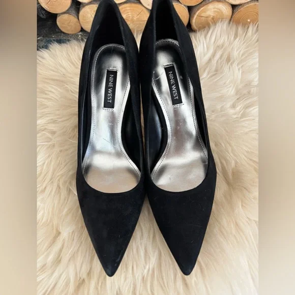 Nine West Women’s Sz 7.5 Black Suede Fresh Pump Stilettos 4” Heels - NWT - Picture 2 of 10